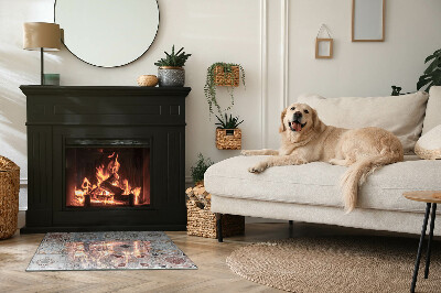 Obdélníkové sklo pod krbová kamna Mozaikové vzory v dlaždicích