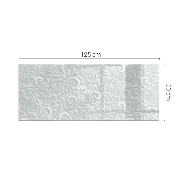 Obdélníková skleněná podložka pod kamna Stylový rostlinný motiv