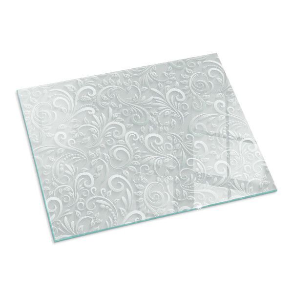 Obdélníková skleněná podložka pod kamna Stylový rostlinný motiv