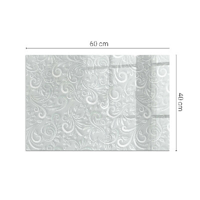 Obdélníková skleněná podložka pod kamna Stylový rostlinný motiv