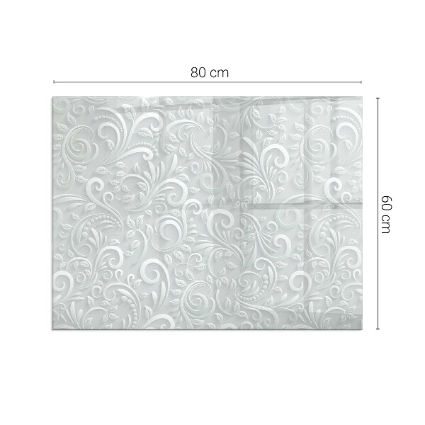 Obdélníková skleněná podložka pod kamna Stylový rostlinný motiv