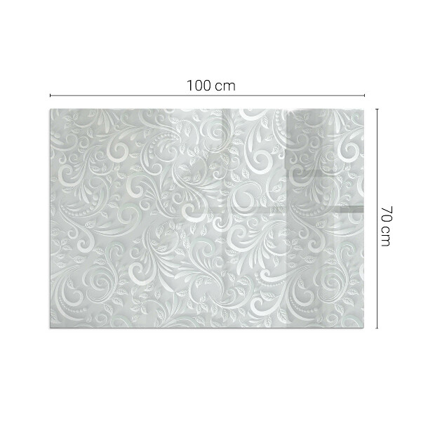 Obdélníková skleněná podložka pod kamna Stylový rostlinný motiv