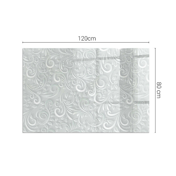 Obdélníková skleněná podložka pod kamna Stylový rostlinný motiv