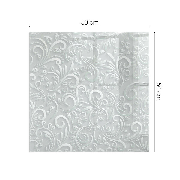 Obdélníková skleněná podložka pod kamna Stylový rostlinný motiv