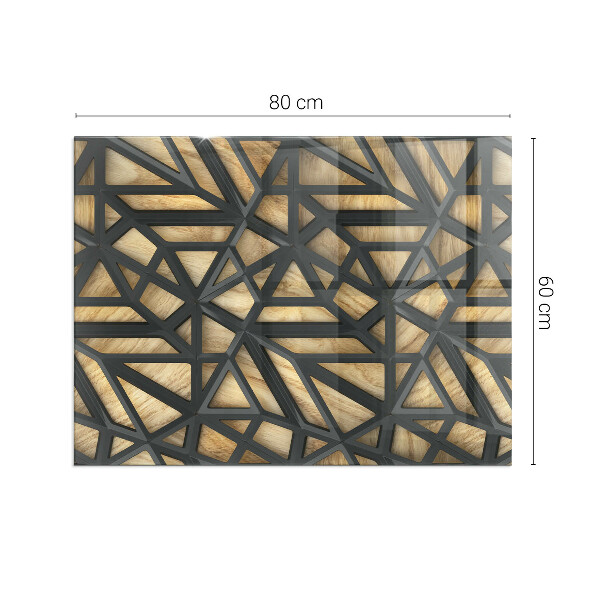 Obdélníkové sklo pod krbová kamna Moderní tvary s dřevěným akcentem