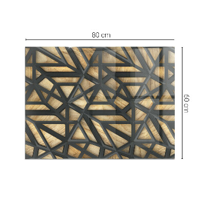 Obdélníkové sklo pod krbová kamna Moderní tvary s dřevěným akcentem