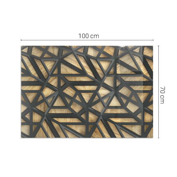 Obdélníkové sklo pod krbová kamna Moderní tvary s dřevěným akcentem