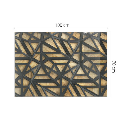 Obdélníkové sklo pod krbová kamna Moderní tvary s dřevěným akcentem