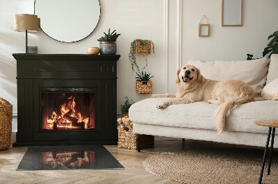 Obdélníkové sklo pod krbová kamna Kamenná struktura vzor