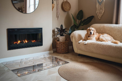 Obdélníková skleněná podložka pod kamna Vzor trojrozměrných tvarů