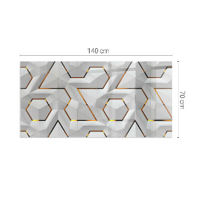 Obdélníková skleněná podložka pod kamna Vzor trojrozměrných tvarů