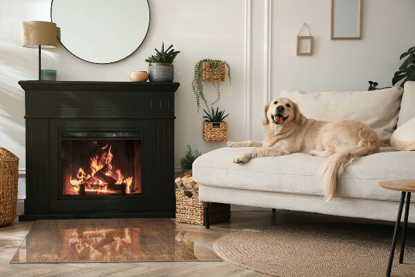 Obdélníková podložka před krb Rezavý vzor na pozadí