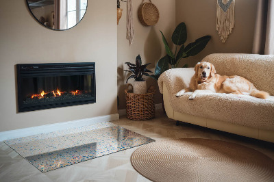 Obdélníkové sklo pod krbová kamna Abstraktní texturní motiv