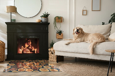 Obdélníkové sklo pod krbová kamna Krabice s dřevěným rámem