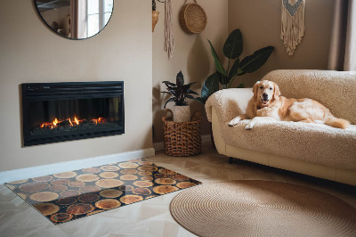 Obdélníkové sklo pod krbová kamna Krabice s dřevěným rámem