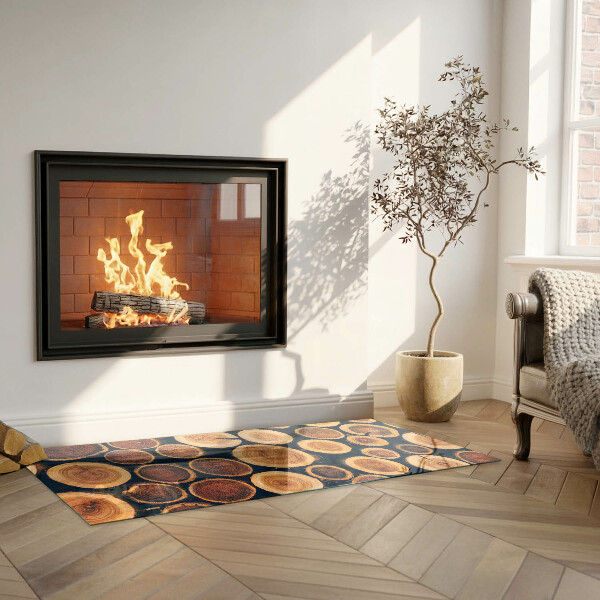 Obdélníkové sklo pod krbová kamna Krabice s dřevěným rámem