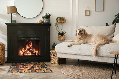 Obdélníkové sklo pod krbová kamna Krabice s dřevěným rámem