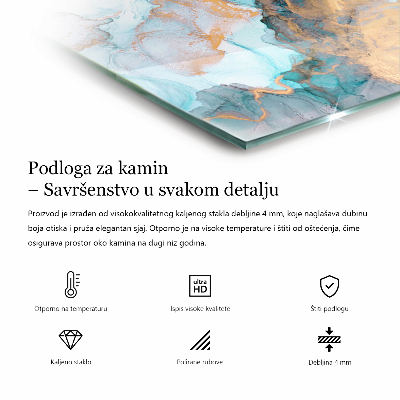 Obdélníková skleněná podložka pod kamna Květinový motiv s motýly