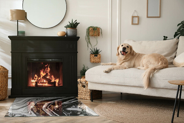 Obdélníková podložka před krb Abstraktní vlnité a lineární vzory