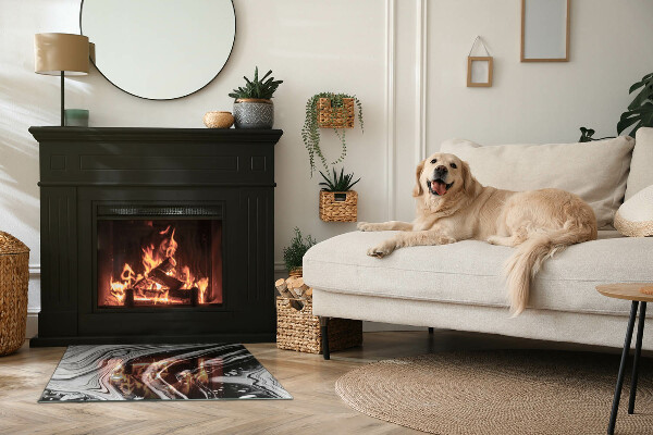 Obdélníková podložka před krb Abstraktní vlnité a lineární vzory