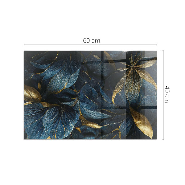 Obdélníková skleněná podložka pod kamna Stylové listy ve struktuře