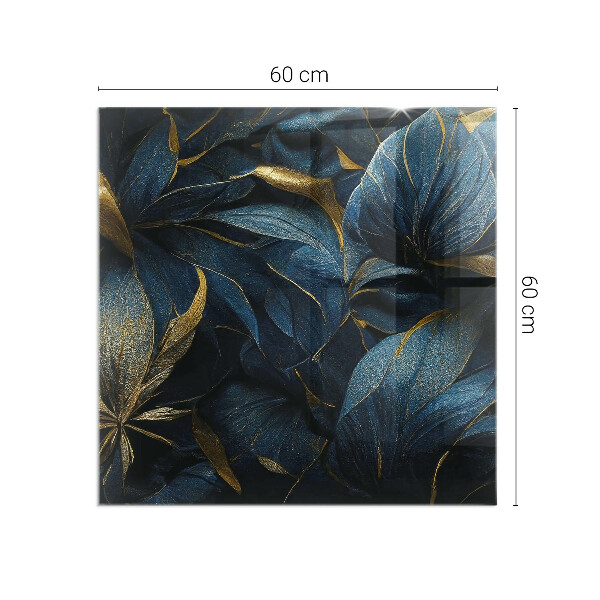 Obdélníková skleněná podložka pod kamna Stylové listy ve struktuře