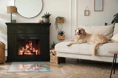 Obdélníková podložka před krb tekutý abstraktní motiv