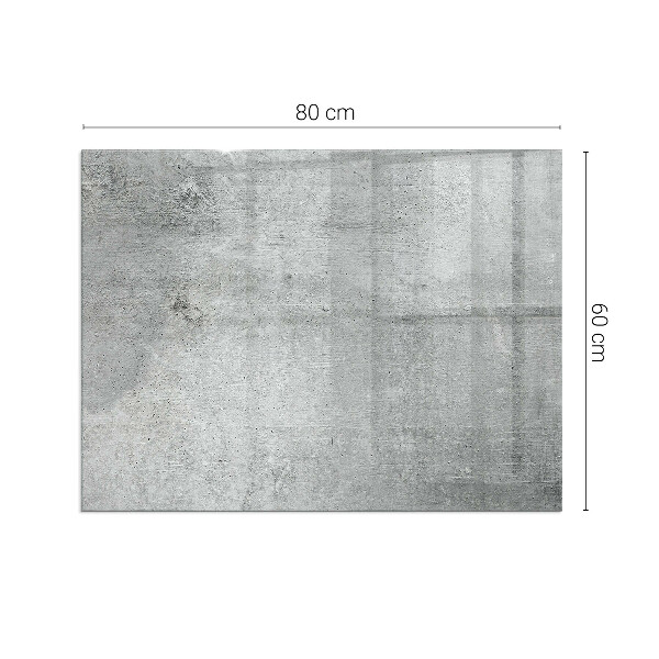 Obdélníková skleněná podložka pod kamna Surový beton v minimalistickém stylu