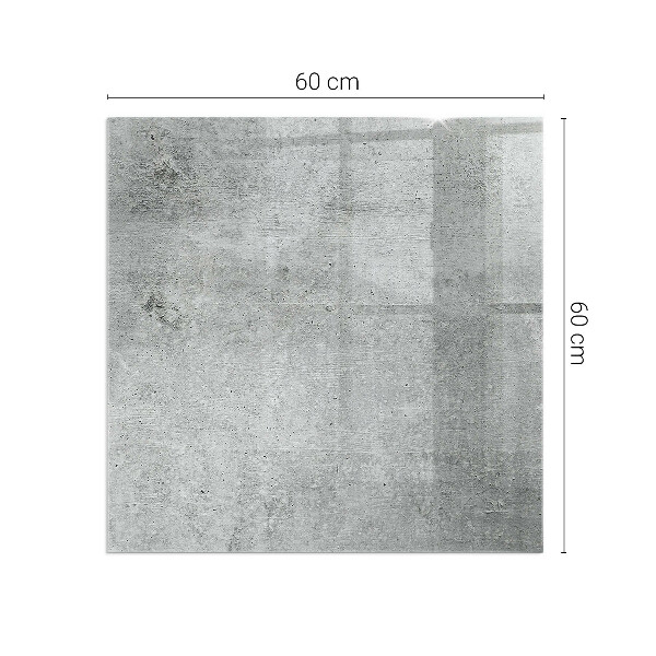 Obdélníková skleněná podložka pod kamna Surový beton v minimalistickém stylu