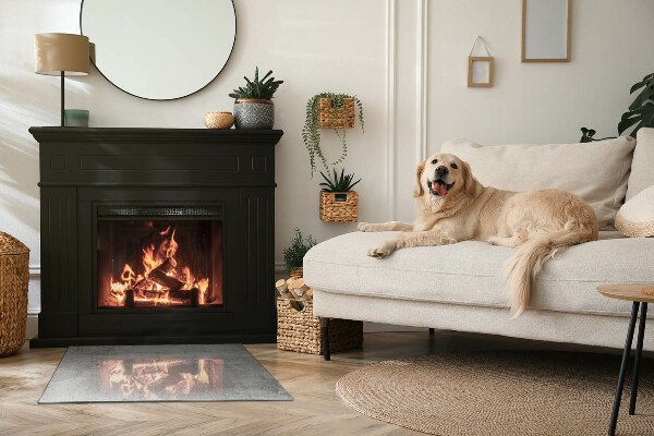 Obdélníková skleněná podložka pod kamna Surový beton v minimalistickém stylu