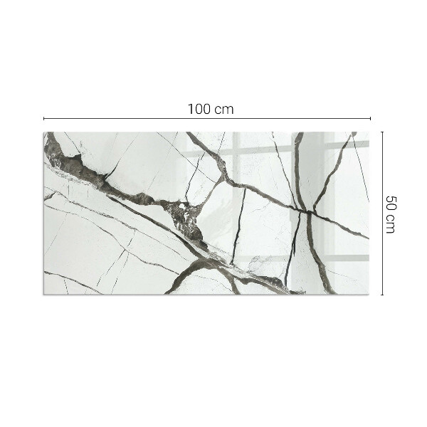 Obdélníkové sklo pod krbová kamna Mramorové žíly v elegantním stylu