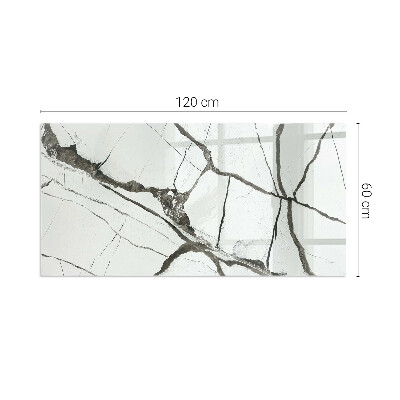 Obdélníkové sklo pod krbová kamna Mramorové žíly v elegantním stylu