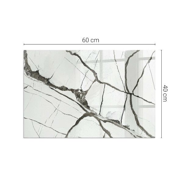 Obdélníkové sklo pod krbová kamna Mramorové žíly v elegantním stylu