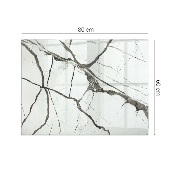 Obdélníkové sklo pod krbová kamna Mramorové žíly v elegantním stylu