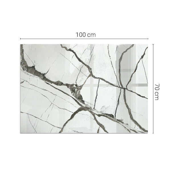 Obdélníkové sklo pod krbová kamna Mramorové žíly v elegantním stylu