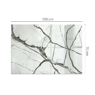 Obdélníkové sklo pod krbová kamna Mramorové žíly v elegantním stylu