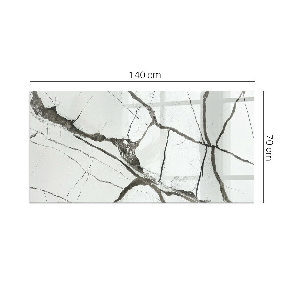 Obdélníkové sklo pod krbová kamna Mramorové žíly v elegantním stylu