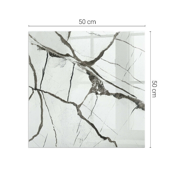 Obdélníkové sklo pod krbová kamna Mramorové žíly v elegantním stylu