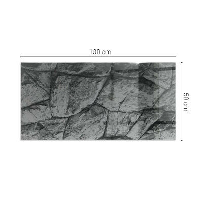 Obdélníková skleněná podložka pod kamna Kamenný styl v přírodní verzi