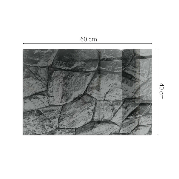 Obdélníková skleněná podložka pod kamna Kamenný styl v přírodní verzi