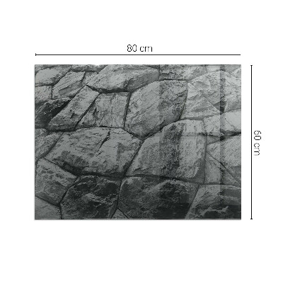 Obdélníková skleněná podložka pod kamna Kamenný styl v přírodní verzi