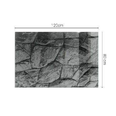 Obdélníková skleněná podložka pod kamna Kamenný styl v přírodní verzi