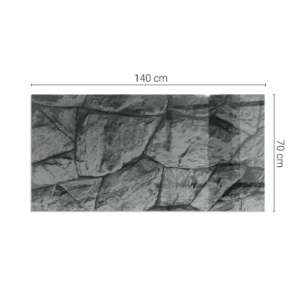 Obdélníková skleněná podložka pod kamna Kamenný styl v přírodní verzi
