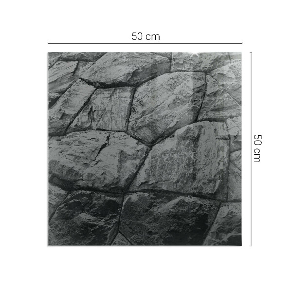 Obdélníková skleněná podložka pod kamna Kamenný styl v přírodní verzi