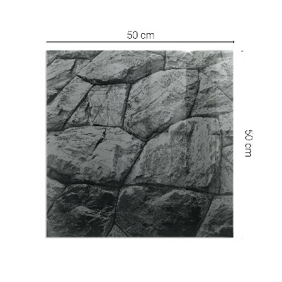 Obdélníková skleněná podložka pod kamna Kamenný styl v přírodní verzi