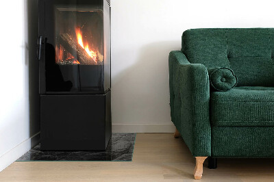 Obdélníková skleněná podložka pod kamna Kamenný styl v přírodní verzi