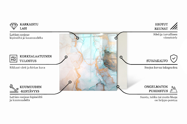 Obdélníková podložka před krb Mramorový styl s jemným žilkováním