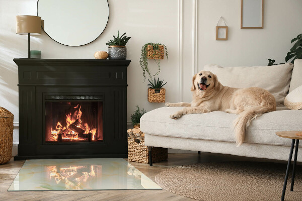 Obdélníková skleněná podložka pod kamna Abstraktní mramorový motiv