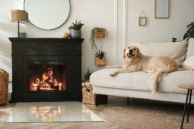 Obdélníková skleněná podložka pod kamna Abstraktní mramorový motiv