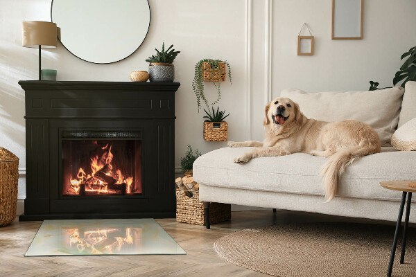 Obdélníková skleněná podložka pod kamna Abstraktní mramorový motiv